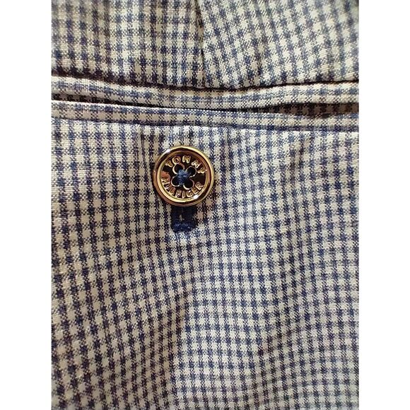 TOMMY HILFIGER WOMENS 16 BLUE DRESS PANTS PLAID CHECKER MID-RISE BUSINESS CASUAL - Picture 5 of 7